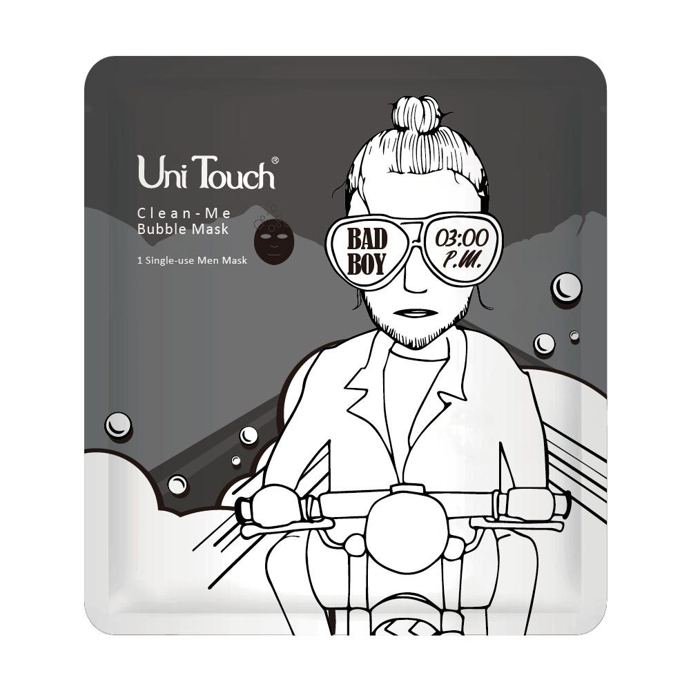

Пузырчатая маска для лица для мужчин clean-me bubble mask Unitouch, 23 мл