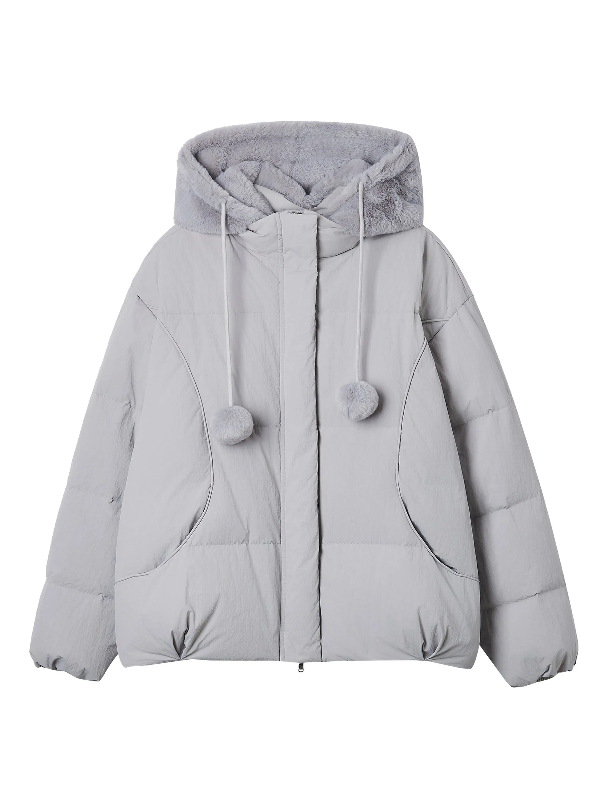 

Пуховик с помпонами B+Ab, фиолетовый