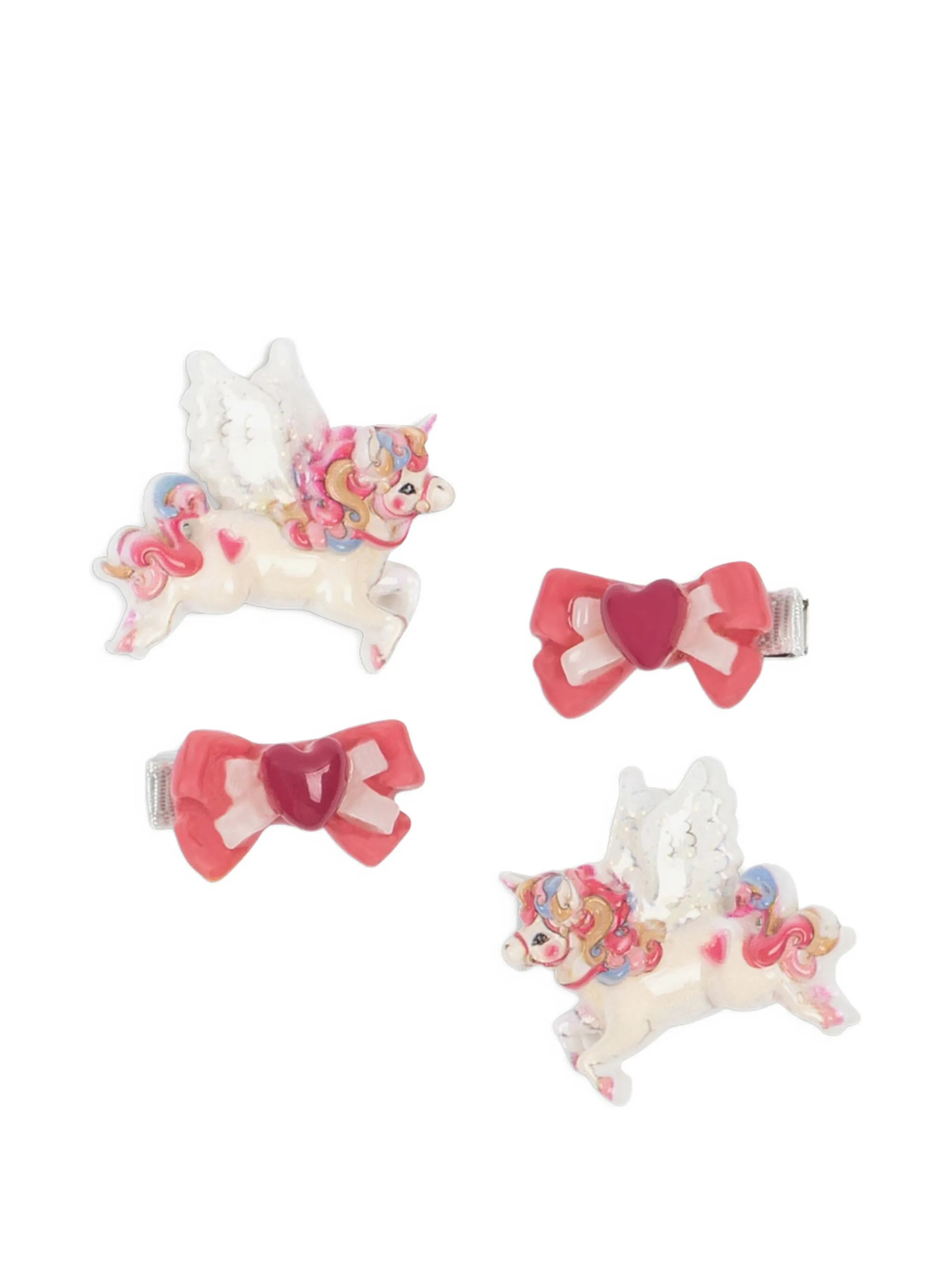 

Комплект из четырех заколок для волос Unicorn Bow Konges Sløjd, розовый