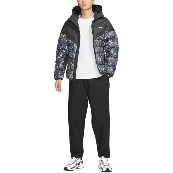 Куртка storm-fit windrunner hooded jacket 'black white' Nike, черный — фото 3