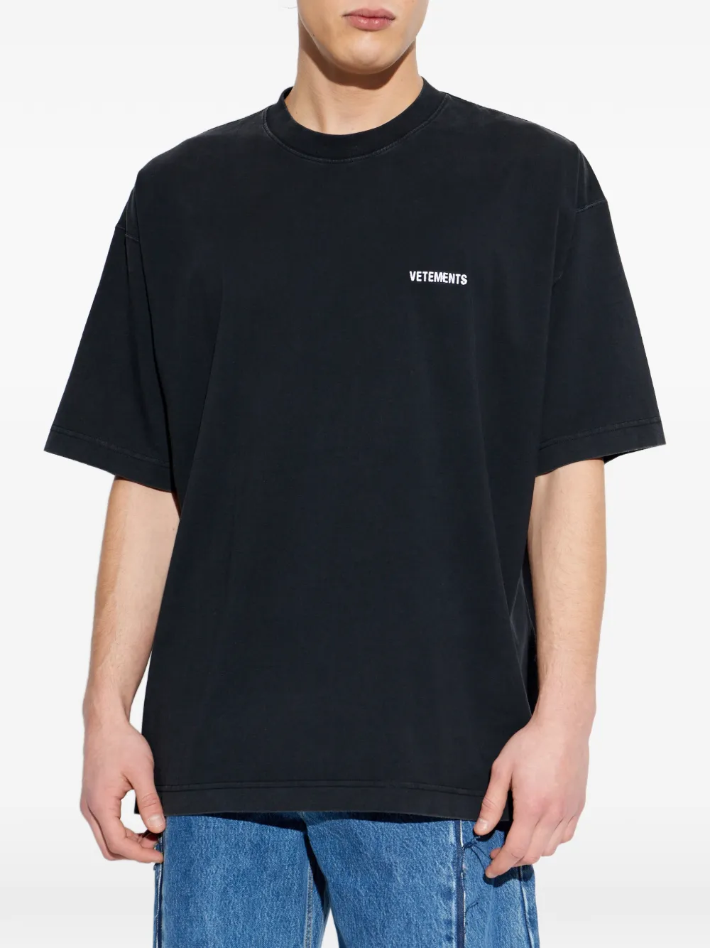 Футболка с вышитым логотипом Vetements, черный — фото 3