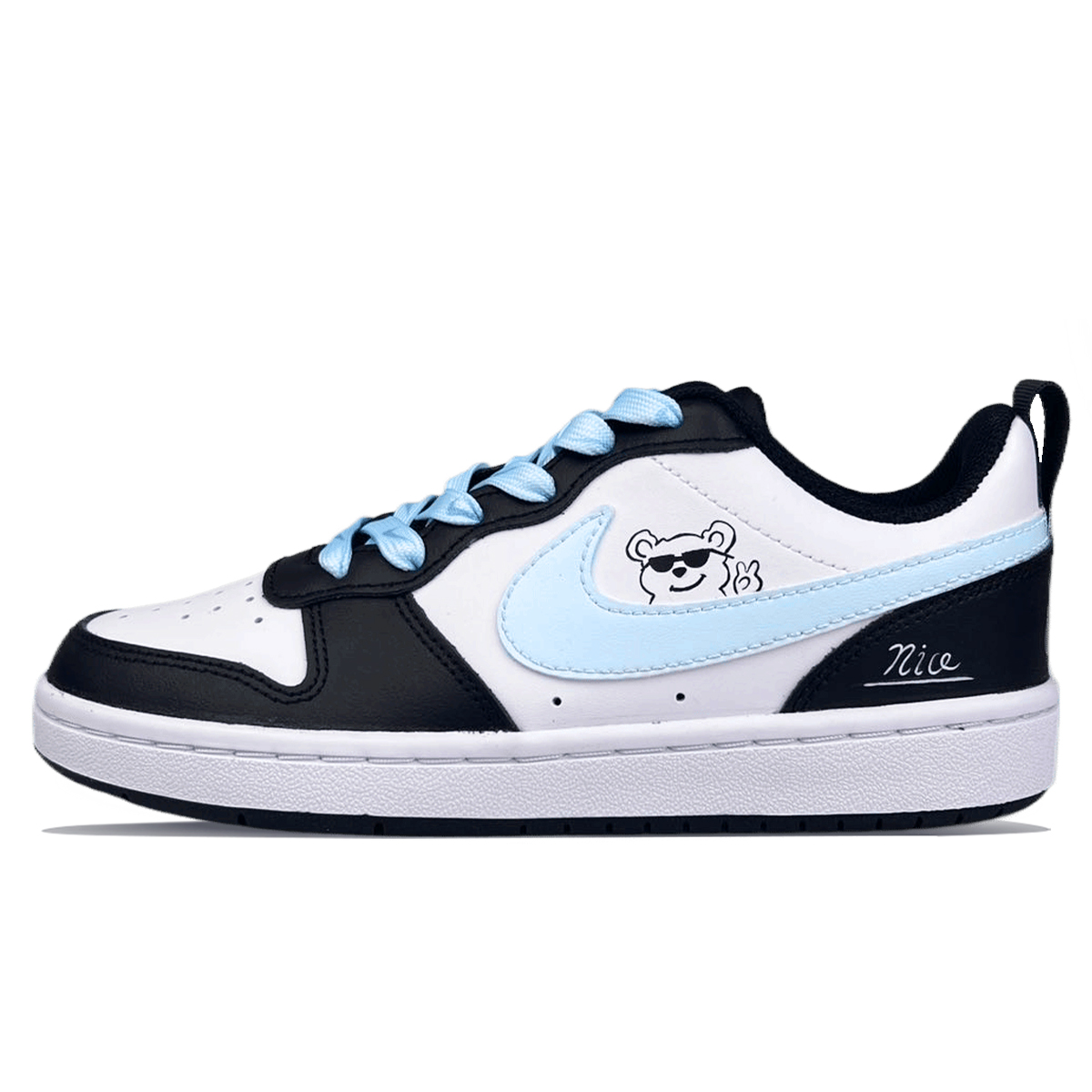 

Кроссовки Nike Court Borough Skateboard Shoes Women's Low-Top Blue, Синий, Кроссовки Nike Court Borough Skateboard Shoes Women's Low-Top Blue