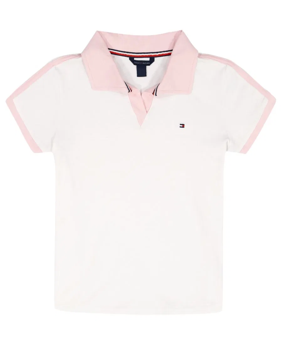 Футболка-поло с коротким рукавом для девочек 7-16 лет Tommy Hilfiger, белый — фото 3