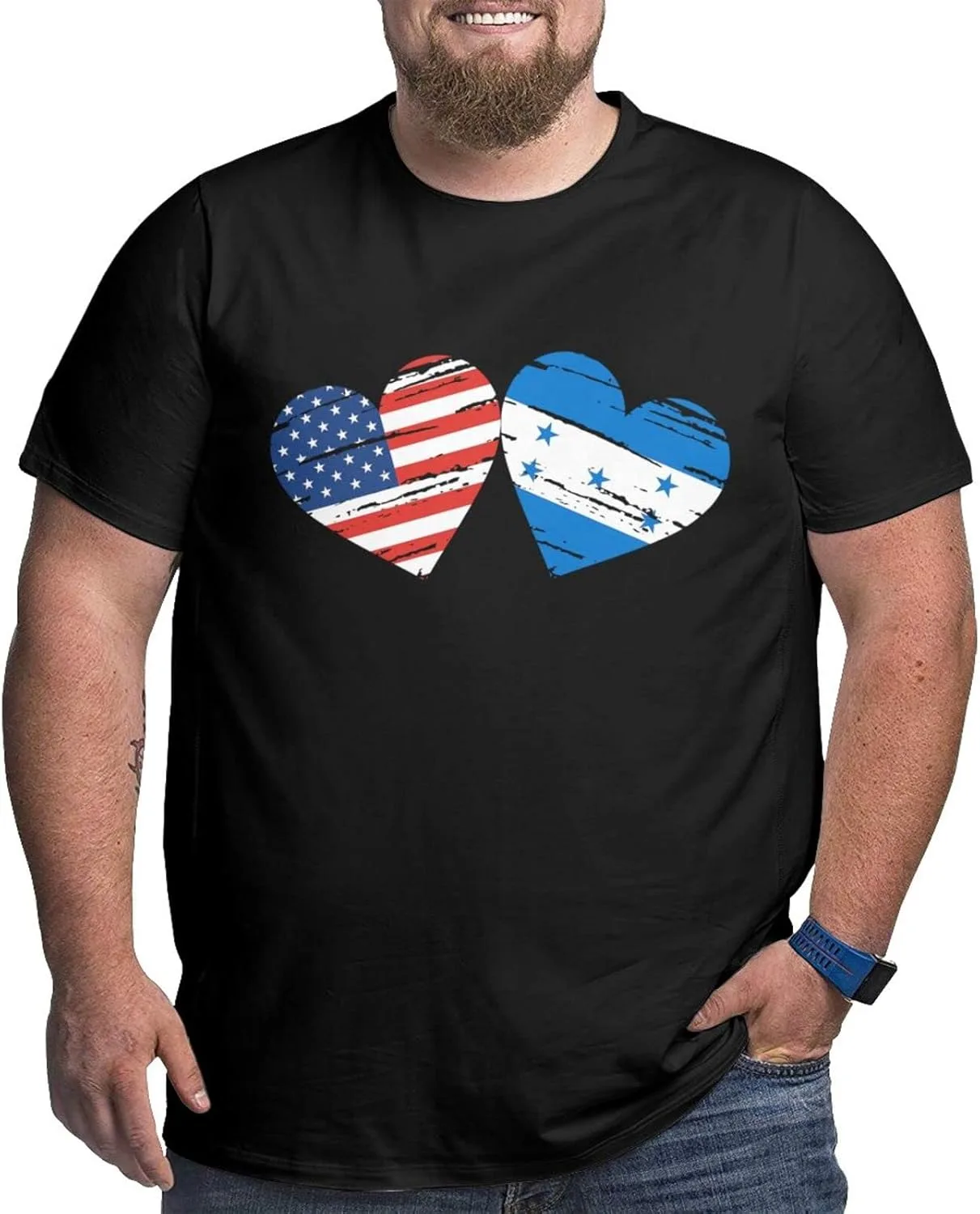 

Мужская футболка с коротким рукавом и круглым вырезом, большие размеры