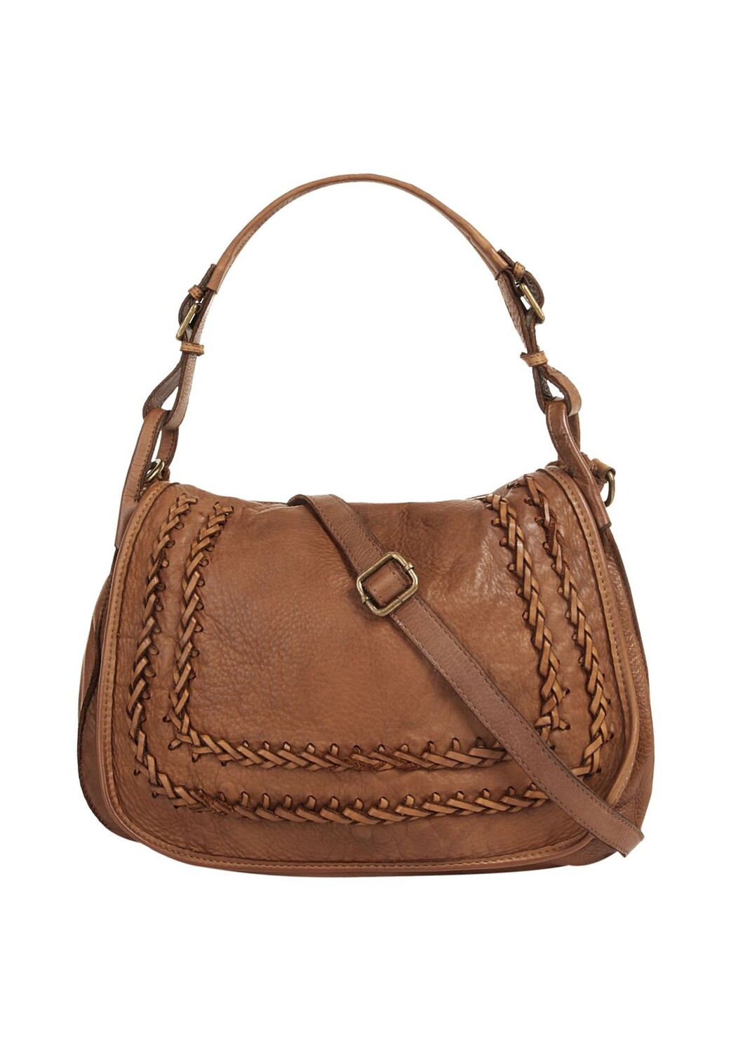 

Сумка через плечо, натуральная кожа, производство Италия Samantha Look, цвет Cognac