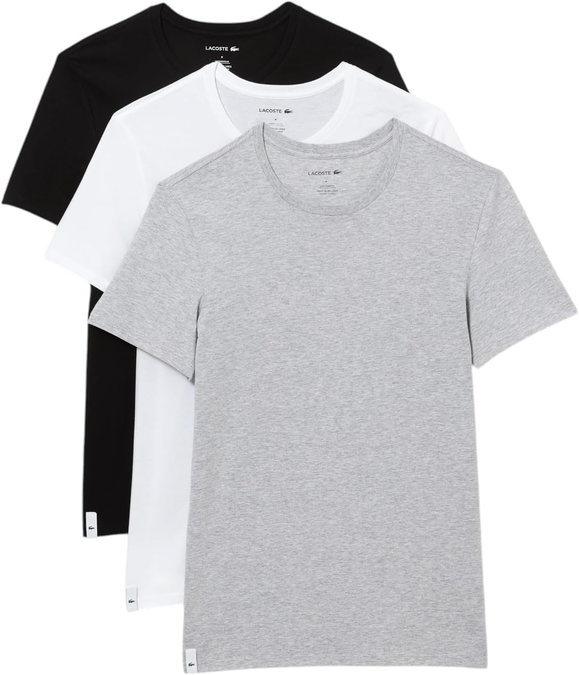 

Мужская майка Lacoste Slim Fit, 100% хлопок, 3 шт, White/Dove Grey/Black