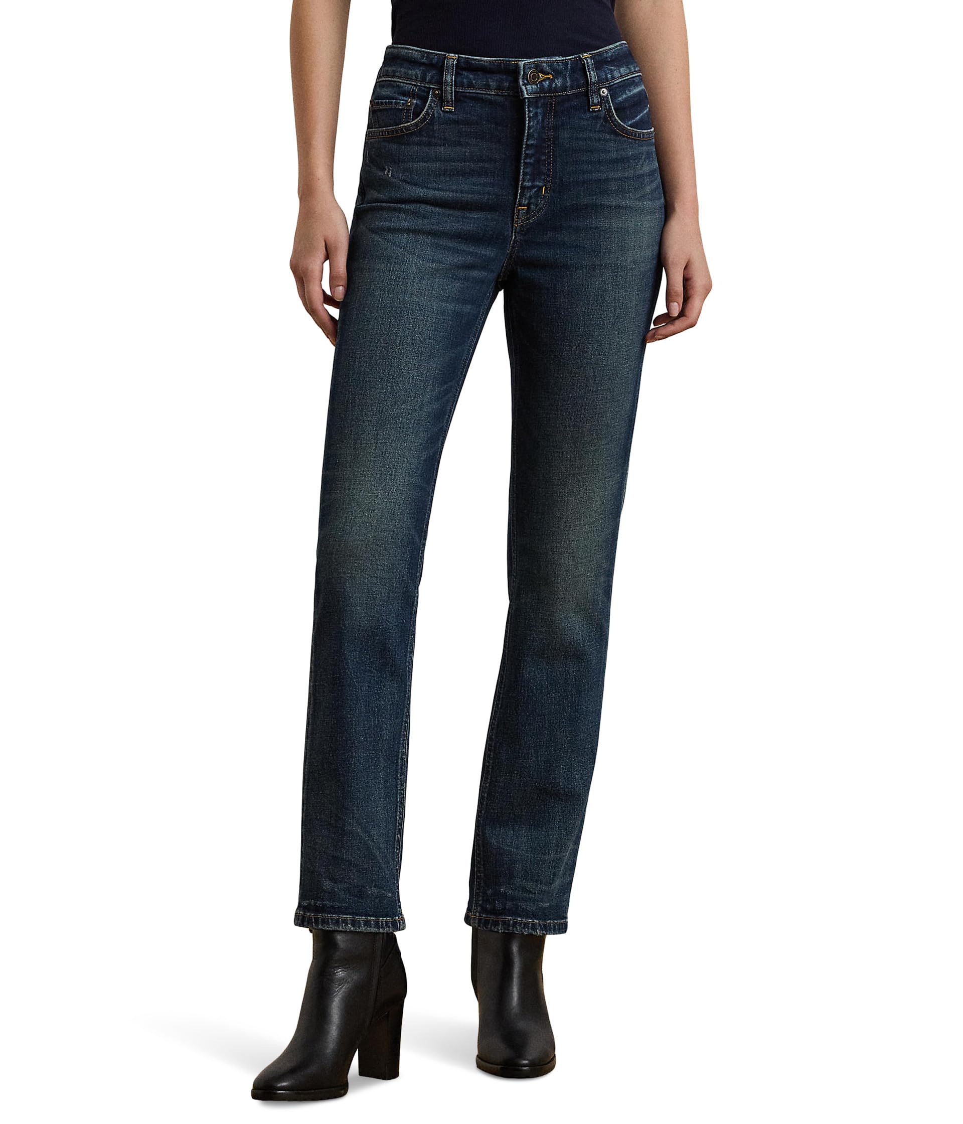 

Джинсы Lauren Ralph Lauren High-Rise Straight Ankle Jeans, Cypress Wash