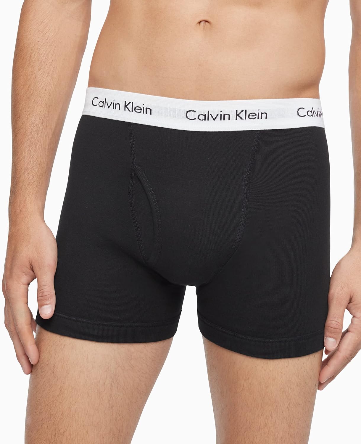 Комплект из 5 мужских трусов-боксеров Calvin Klein Cotton Classics, 3 Black Bodies W / Black Wb, 2 Black Bodies W / White Wb — фото 4
