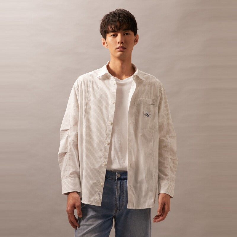 

Рубашка мужская Calvin Klein Jeans в полоску, белый