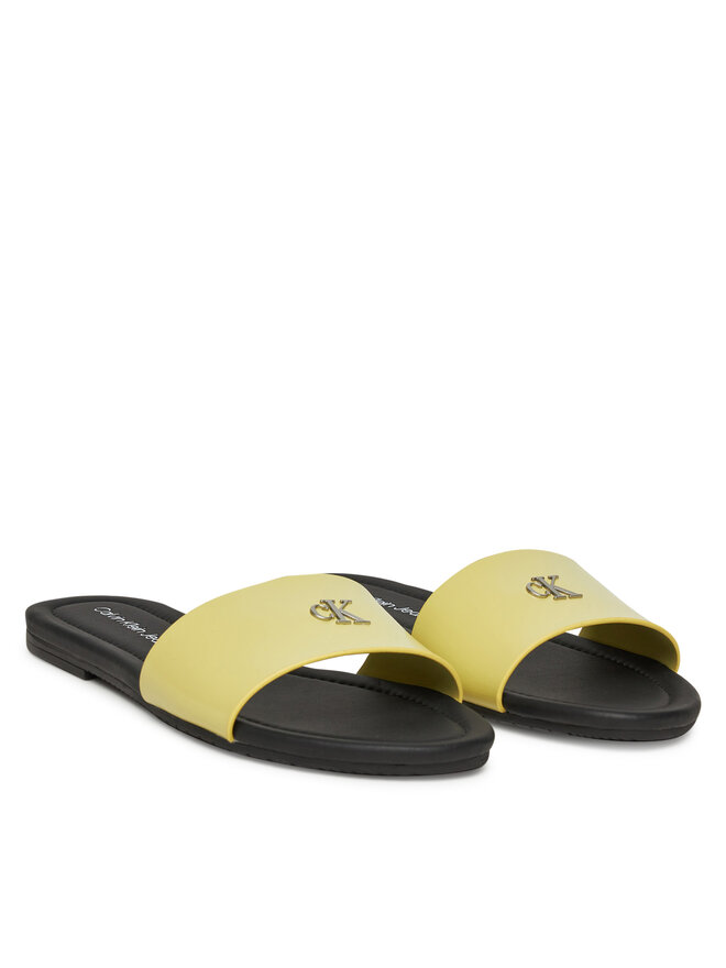 Мюли Flat Sandal Slide Mg YW0YW01697 Calvin Klein Jeans, желтый — фото 2
