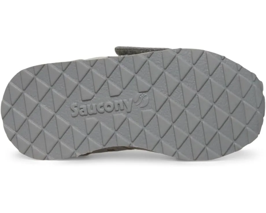 Кроссовки Saucony Kids Originals Jazz Hook & Loop Sneaker (Toddler/Little Kid), Grey/Silver/Pink — фото 3