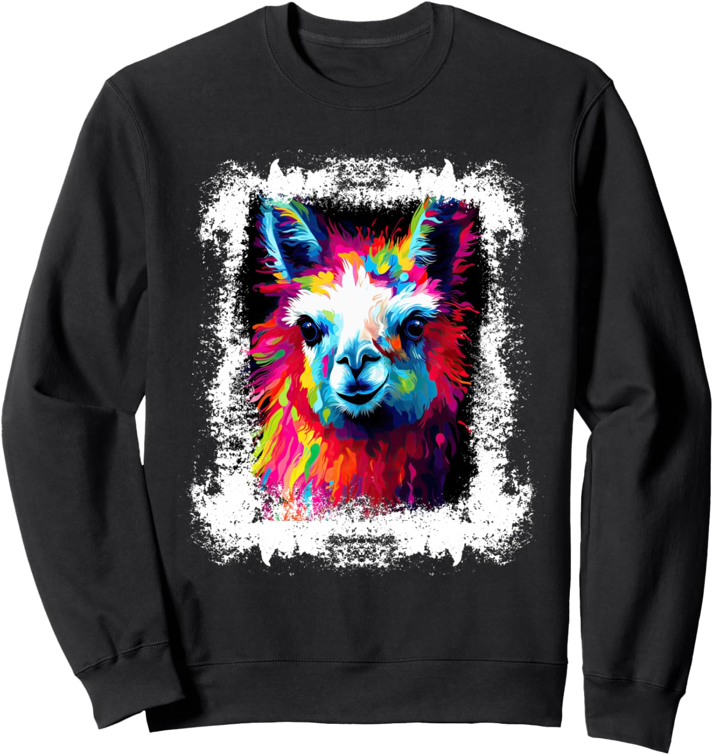 

Толстовка с изображением милой ламы и портретом альпаки, выполненным маслом Oil Print Animals, черный