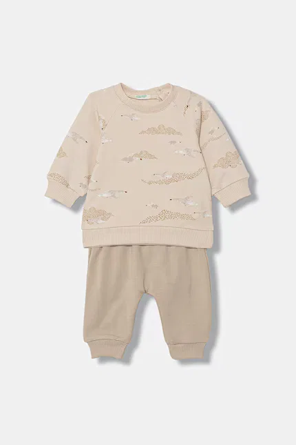 Комплект детский из хлопка United Colors of Benetton, бежевый