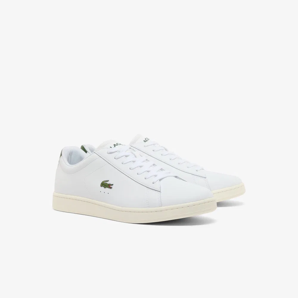Мужские низкие кеды Carnaby Evo бело-зелёные от Lacoste — фото 2