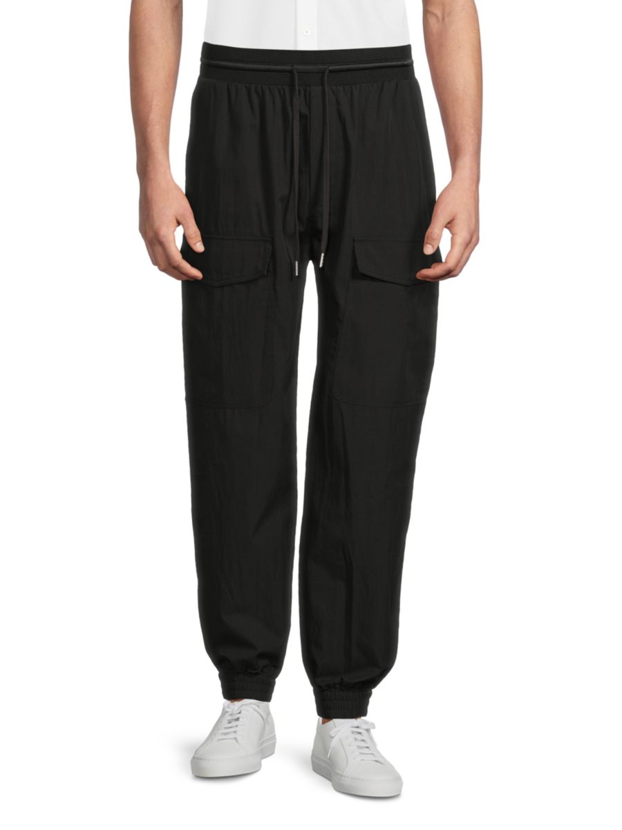 

Спортивные брюки-карго с завязками Helmut Lang, черный