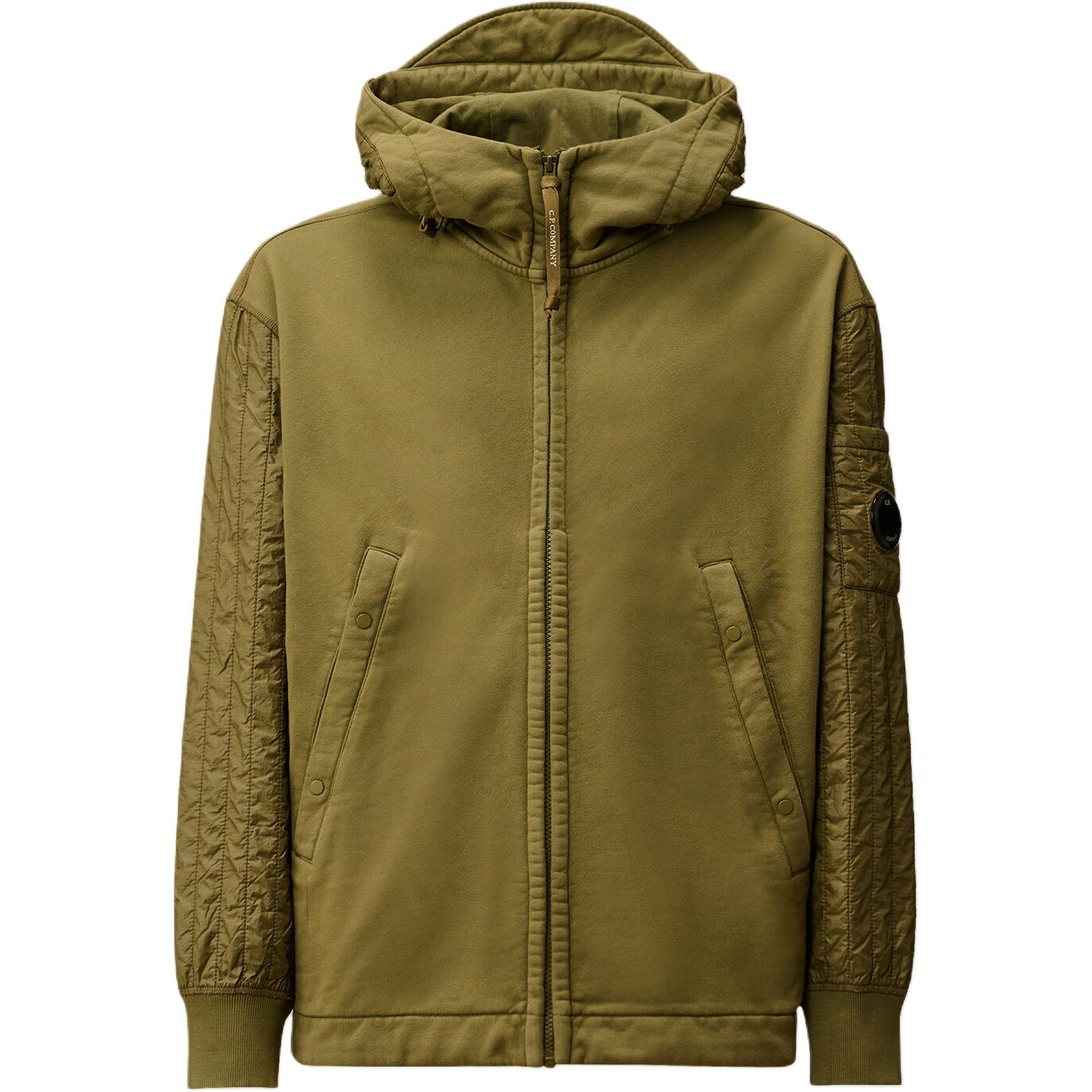 

C.P.Company Куртка C.P. Company с капюшоном и стёгаными рукавами на молнии, Elmwood Green
