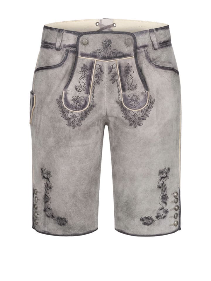 

Короткие кожаные брюки Tiana L серебристого цвета Nübler