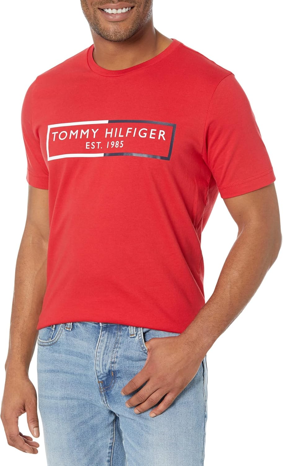 

Мужская майка Tommy Hilfiger Modern Essentials с коротким рукавом и круглым вырезом, Mahogany