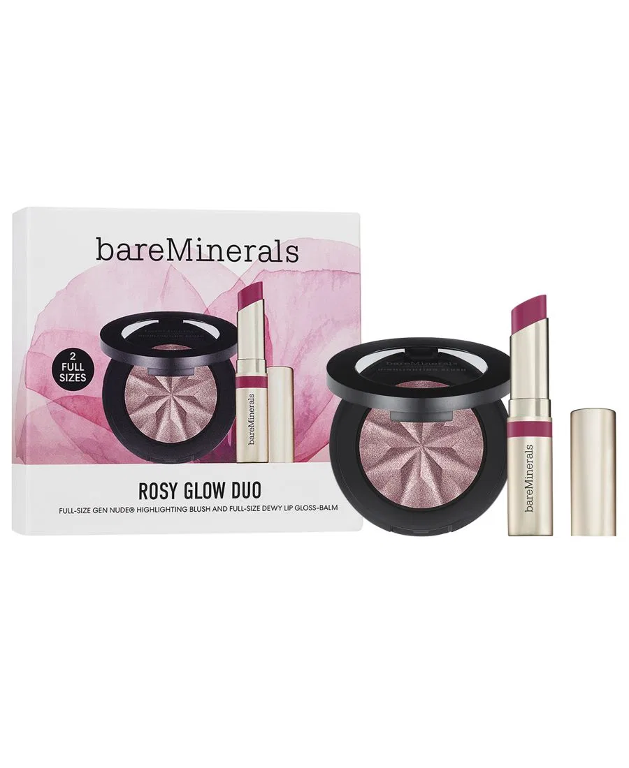 Набор из 2 средств для лица Rosy Glow Duo из лимитированной коллекции: румяна и помада Bareminerals