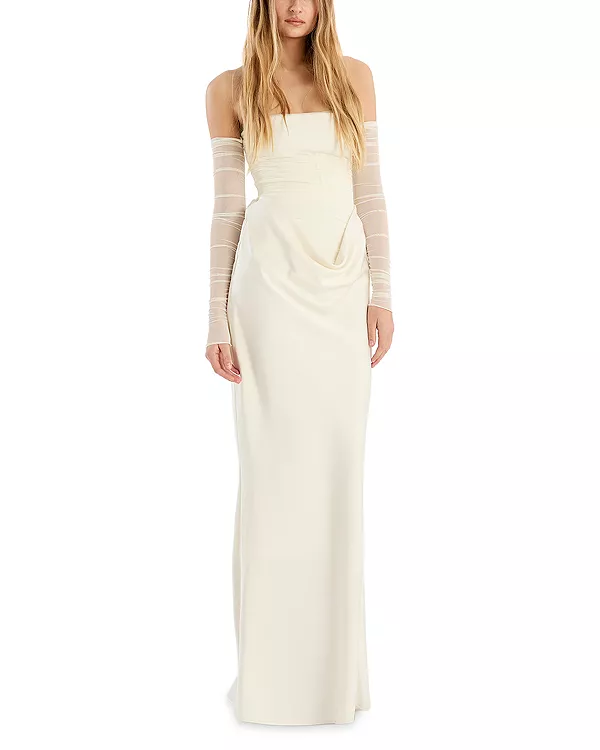 

Платье-Макси с драпировкой Rotate, белый