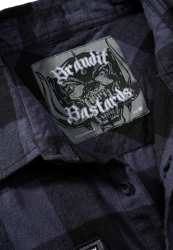 Рубашка Motörhead checkshirt shirt Brandit, черно-серый — фото 3