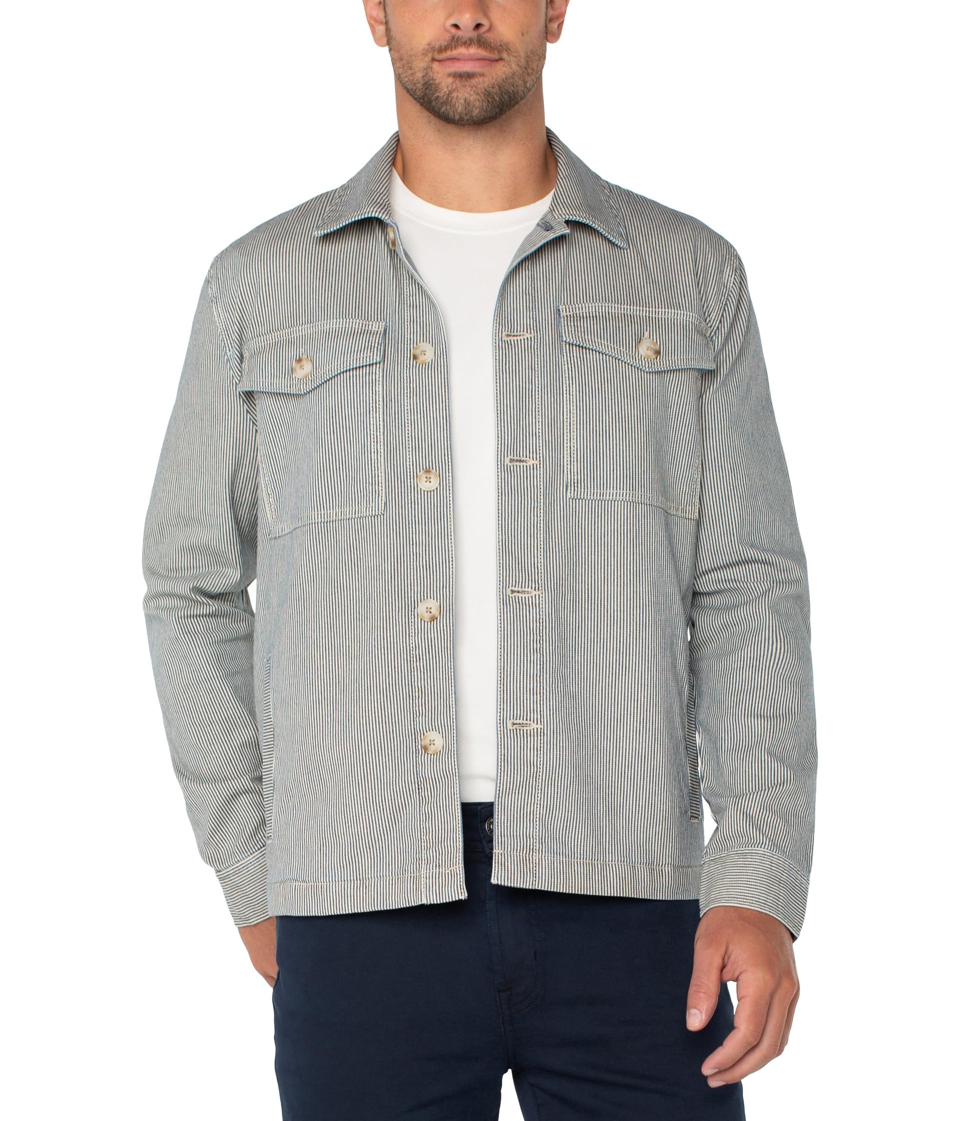

Куртка Liverpool Los Angeles Patch Pocket Shirt Jacket, цвет Ecru/Navy