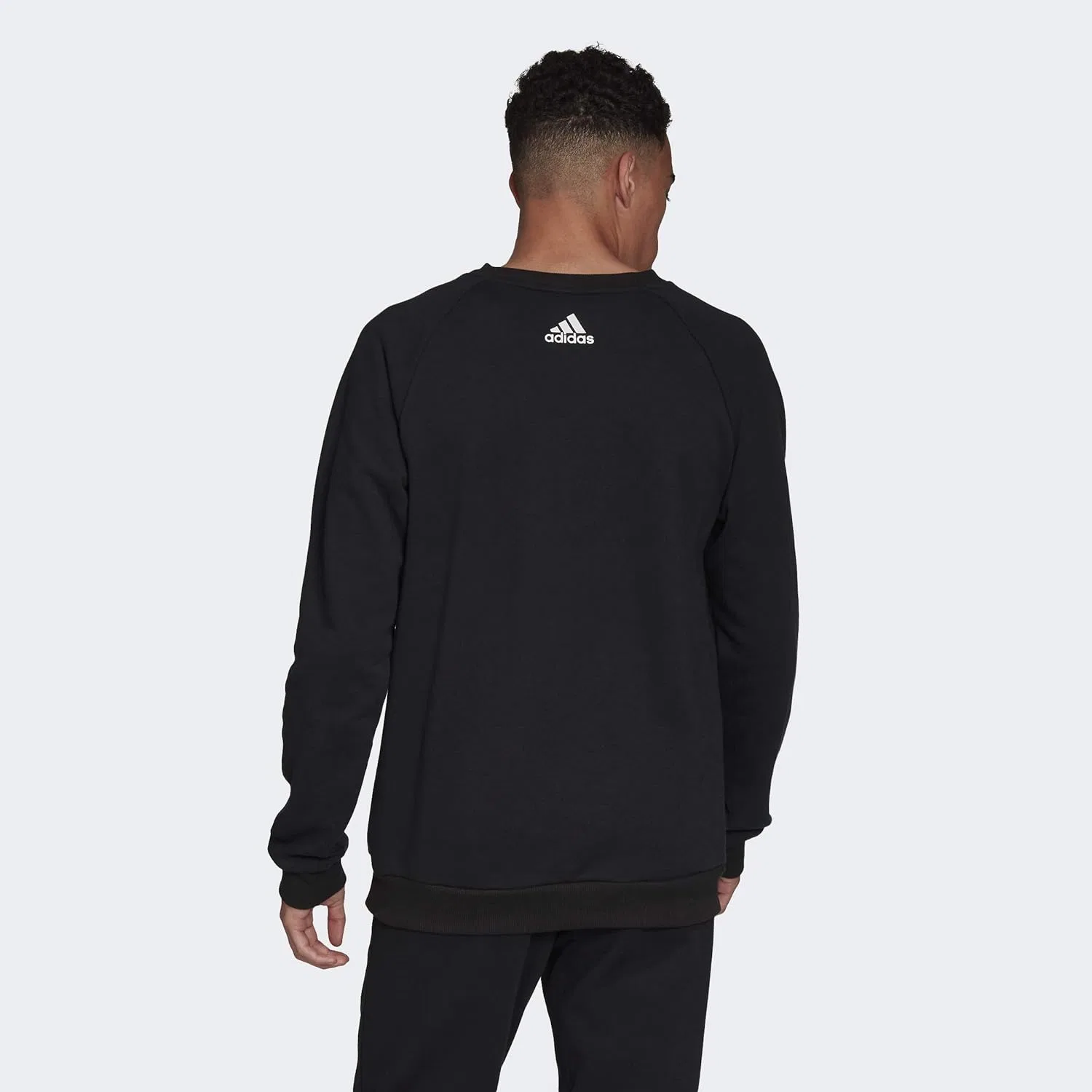 Футболка с логотипом Adidas мужская Tan Crew Sweat, черный — фото 4