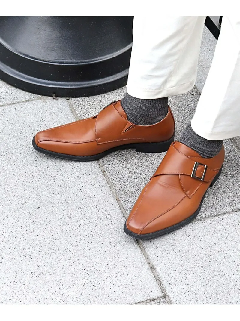 Офисные классические туфли-монки с нескользящей подошвой 2674 Aaa+, Light brown — фото 4