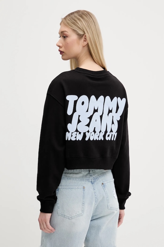 

Хлопковая толстовка Tommy Jeans, черный