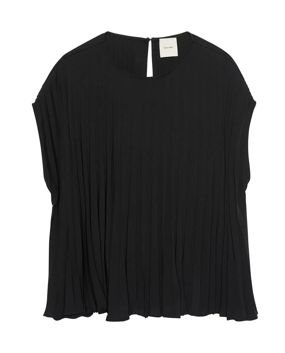 

Блузка из плиссированного крепа Calvin Klein, черный