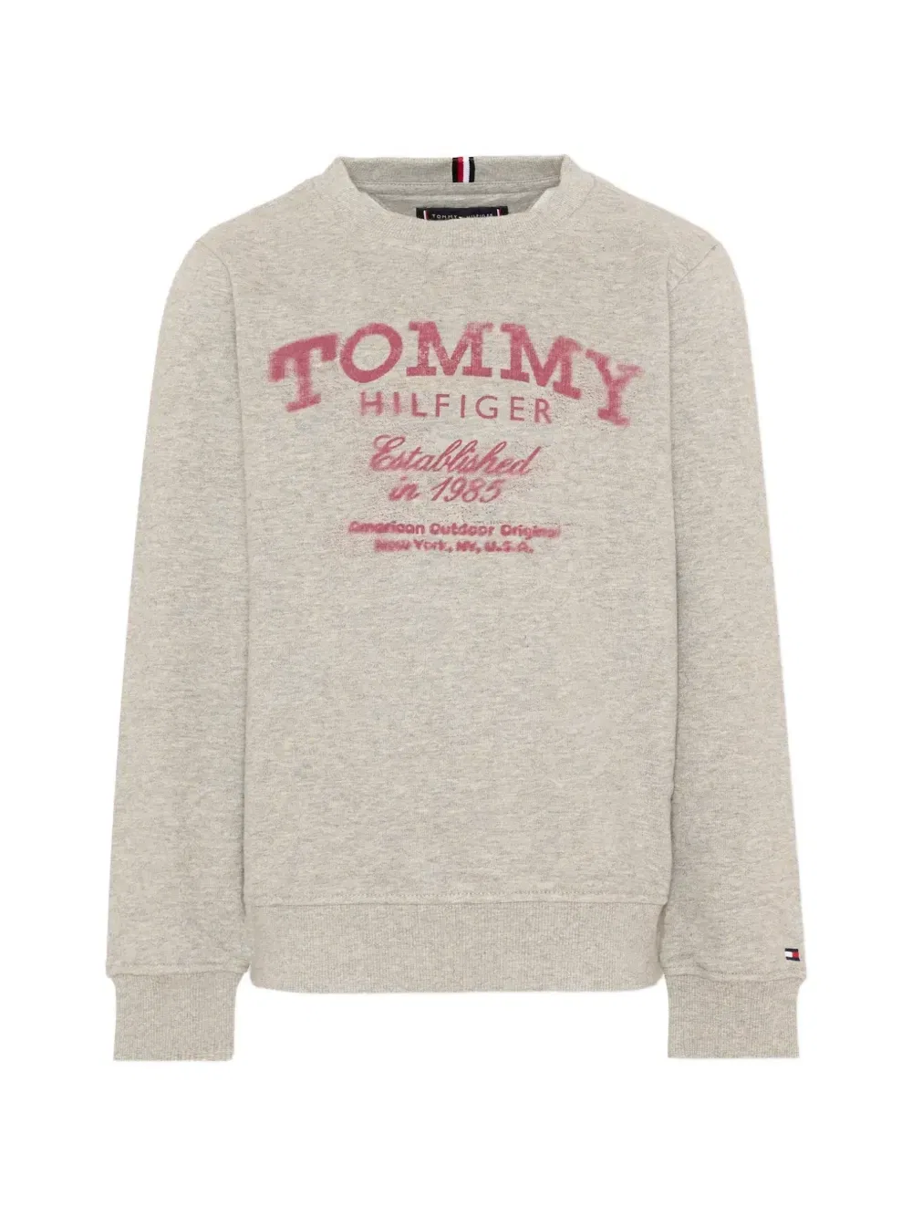 Свитшот с лого-принтом и круглым вырезом Tommy Hilfiger Junior, серый