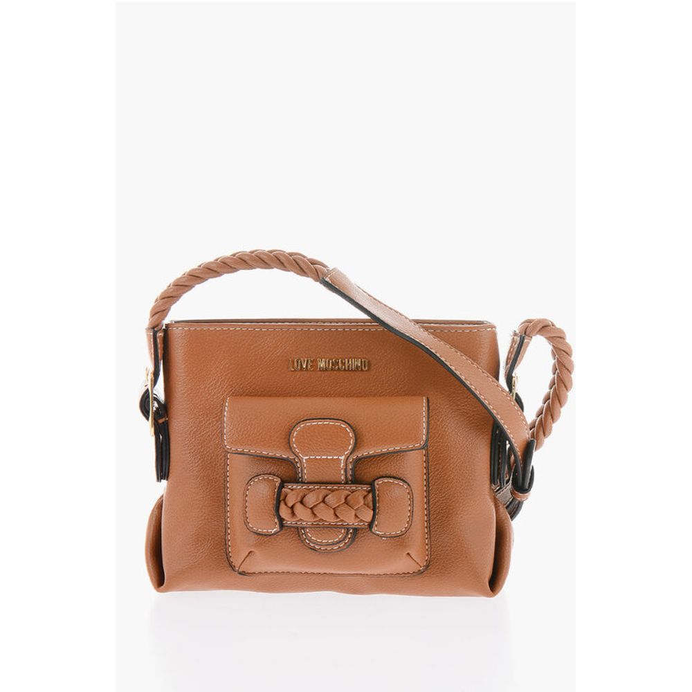 

Сумка через плечо LOVE из искусственной кожи с плетеными деталями Moschino, коричневый