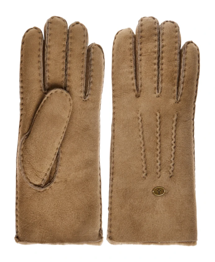 

Бежевые зимние перчатки из овечьей кожи Emu, бежевый