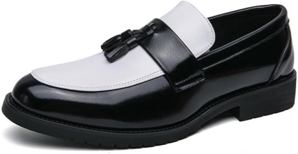 

Мужские умные лоферы с кисточкой Amtopiyo, с перфорацией Penny, из микрофибры и кожи, формальная обувь без шнурков, белый/черный