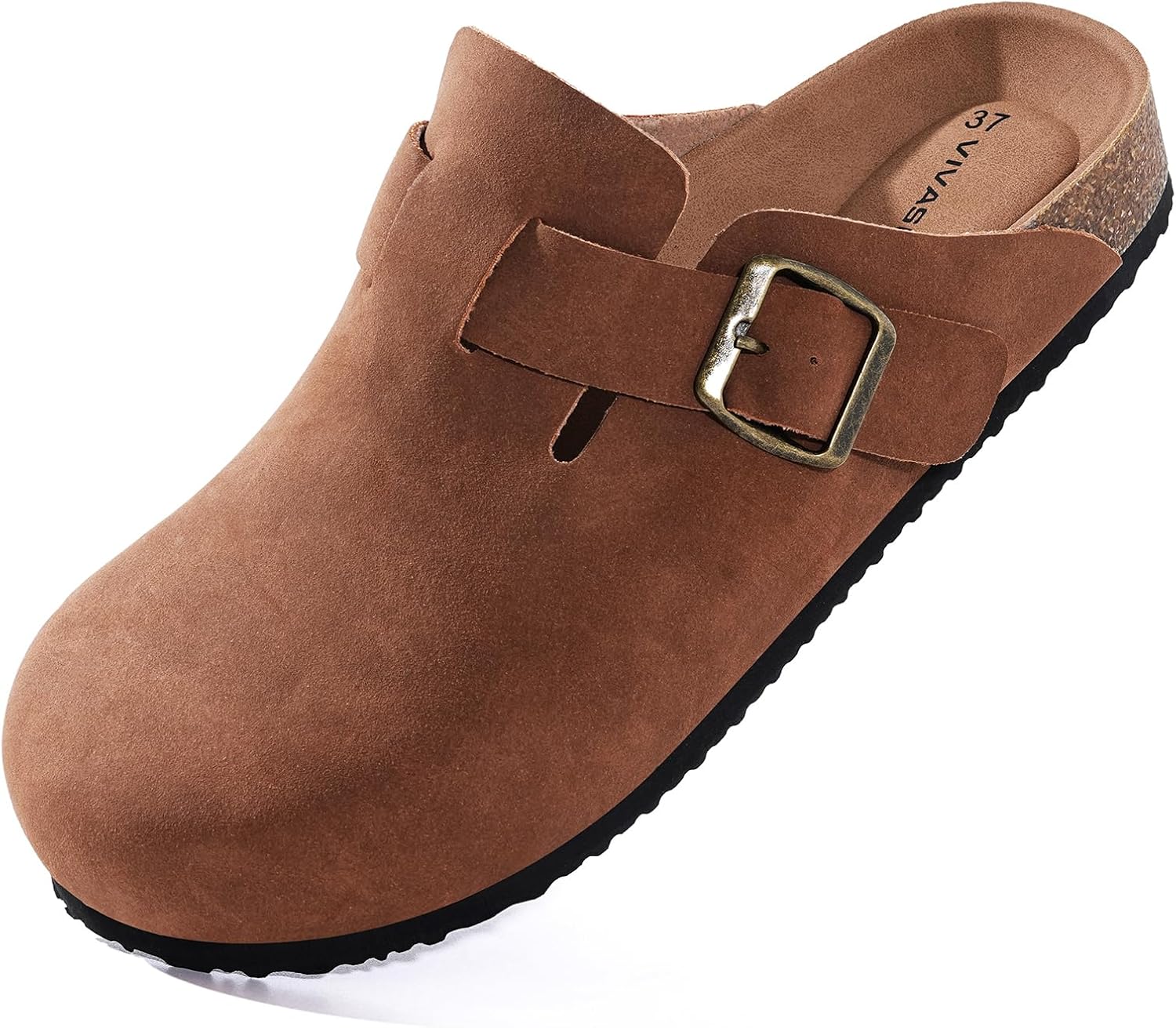 

Сабо для женщин и мужчин, сандалии на пробковой стельке, удобные слипоны, с поддержкой свода стопы, замшевые сабо Vivasun, коричневый