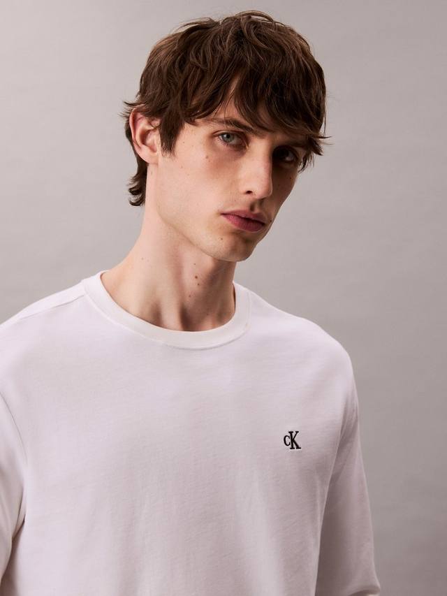 Футболка Relaxed Fit с длинным рукавом и монограммой из хлопка Calvin Klein — фото 2