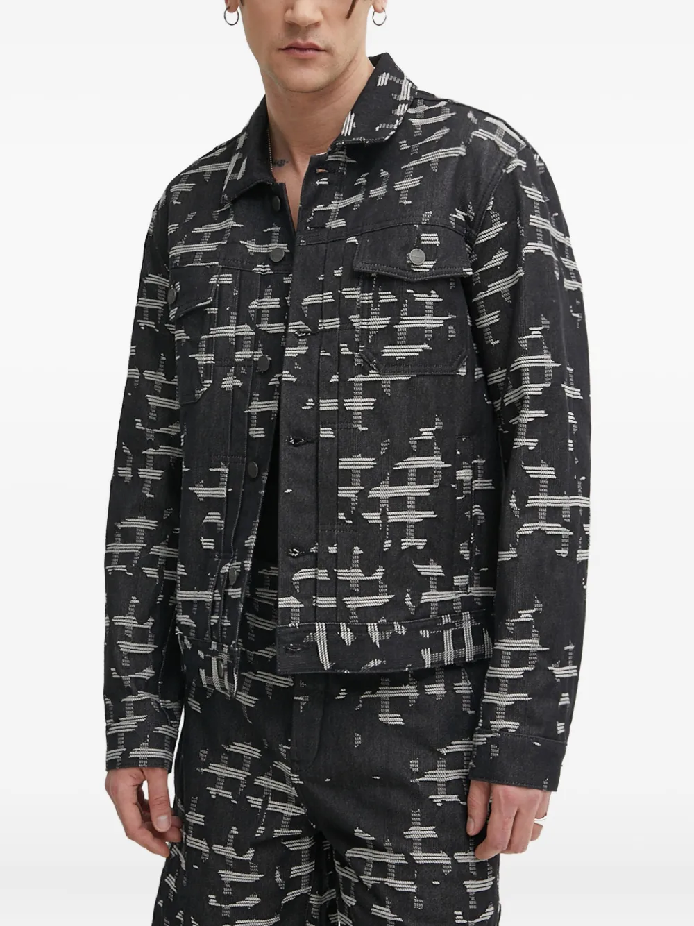 

Рубашка-куртка с узором Yanis Iro, черный