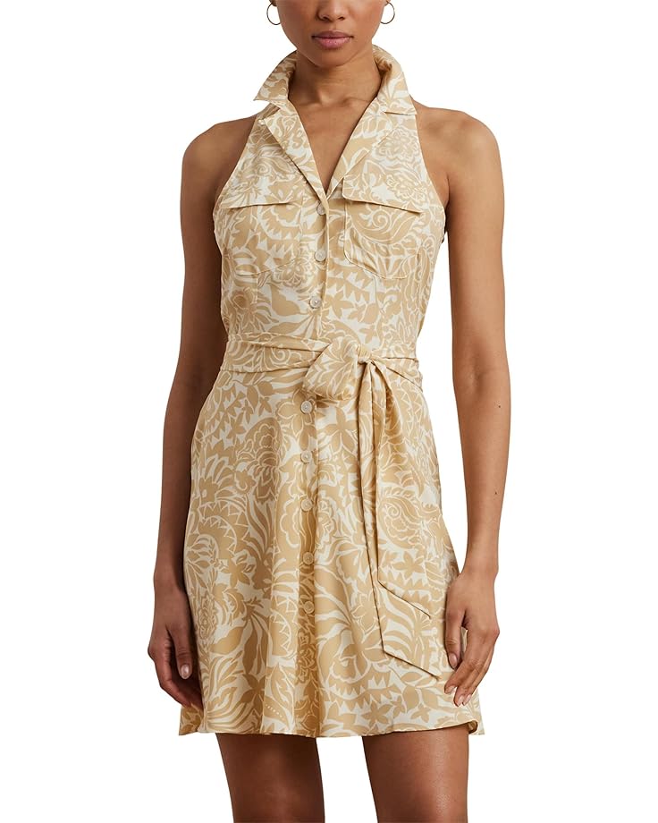 

Платье Lauren Ralph Lauren Floral Crepe Sleeveless Shirtdress, цвет Cream/Tan