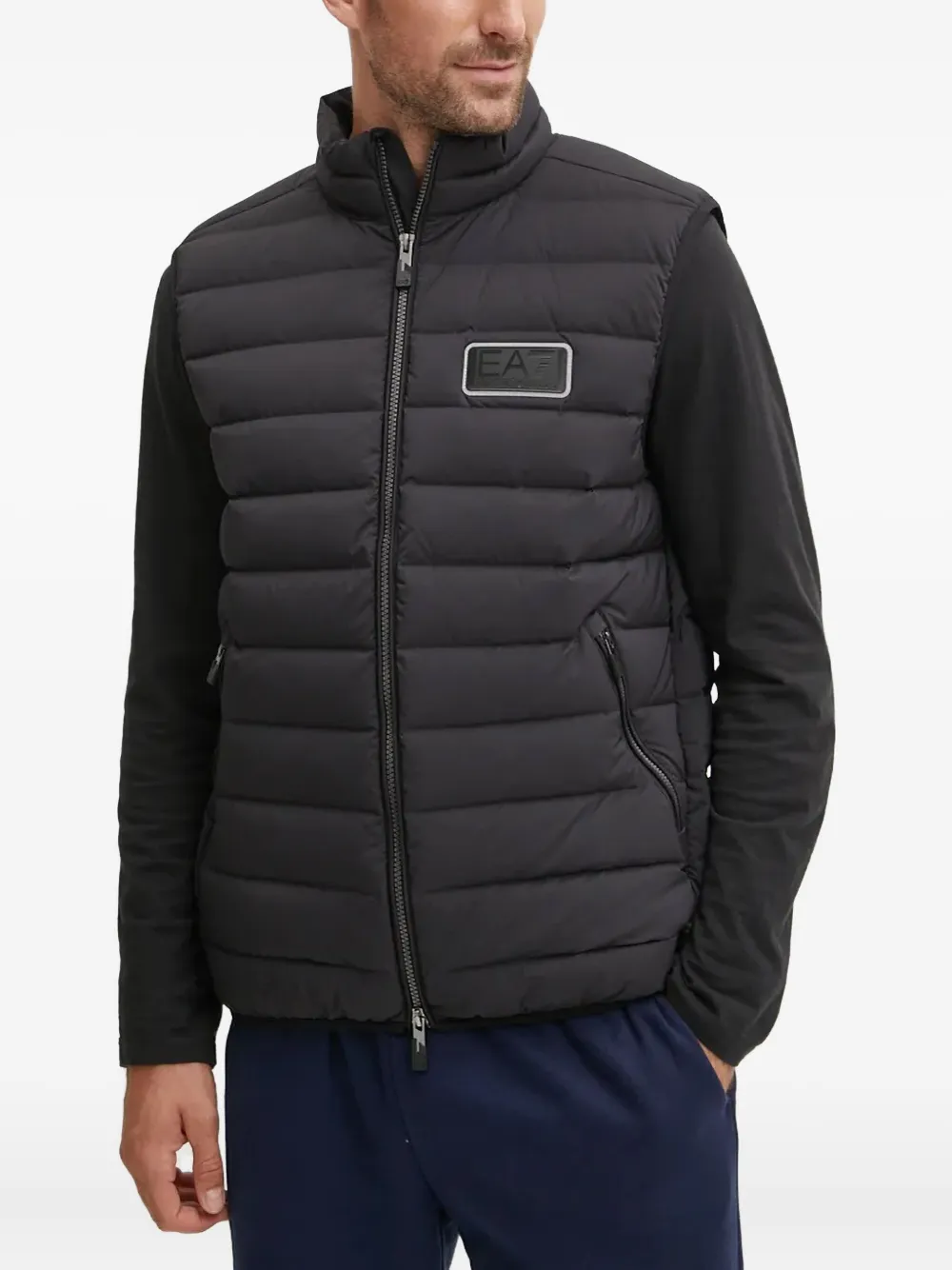 

Куртка с логотипом на молнии Ea7 Emporio Armani, черный