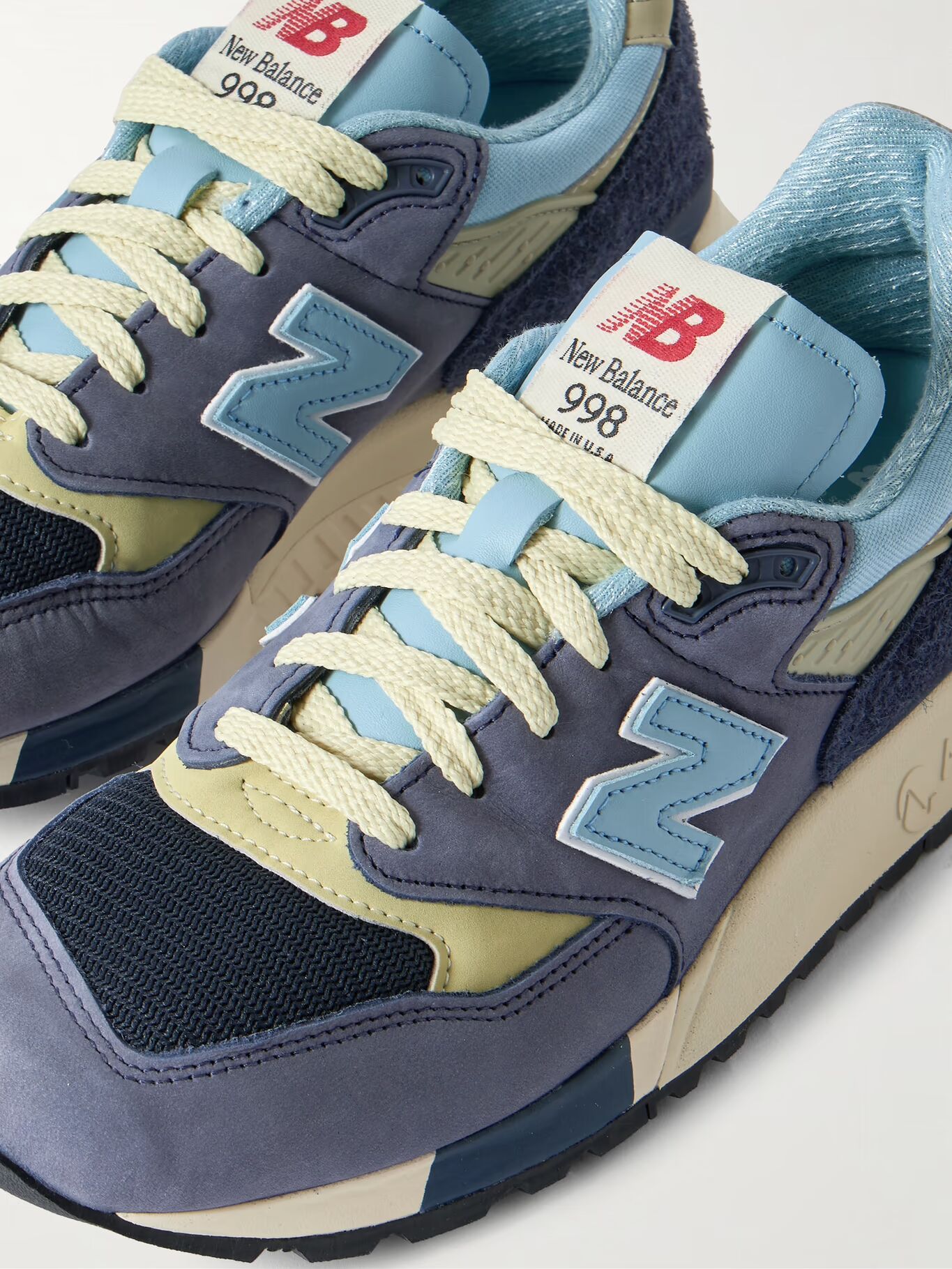 

998 Кроссовки из кожи и замши с сетчатой ​​отделкой NEW BALANCE, синий