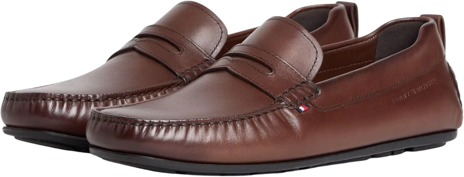 Мужские кожаные водительские туфли Tommy Hilfiger Core Hilfiger Fm0fm05790, Brown Dark Mocha — фото 3