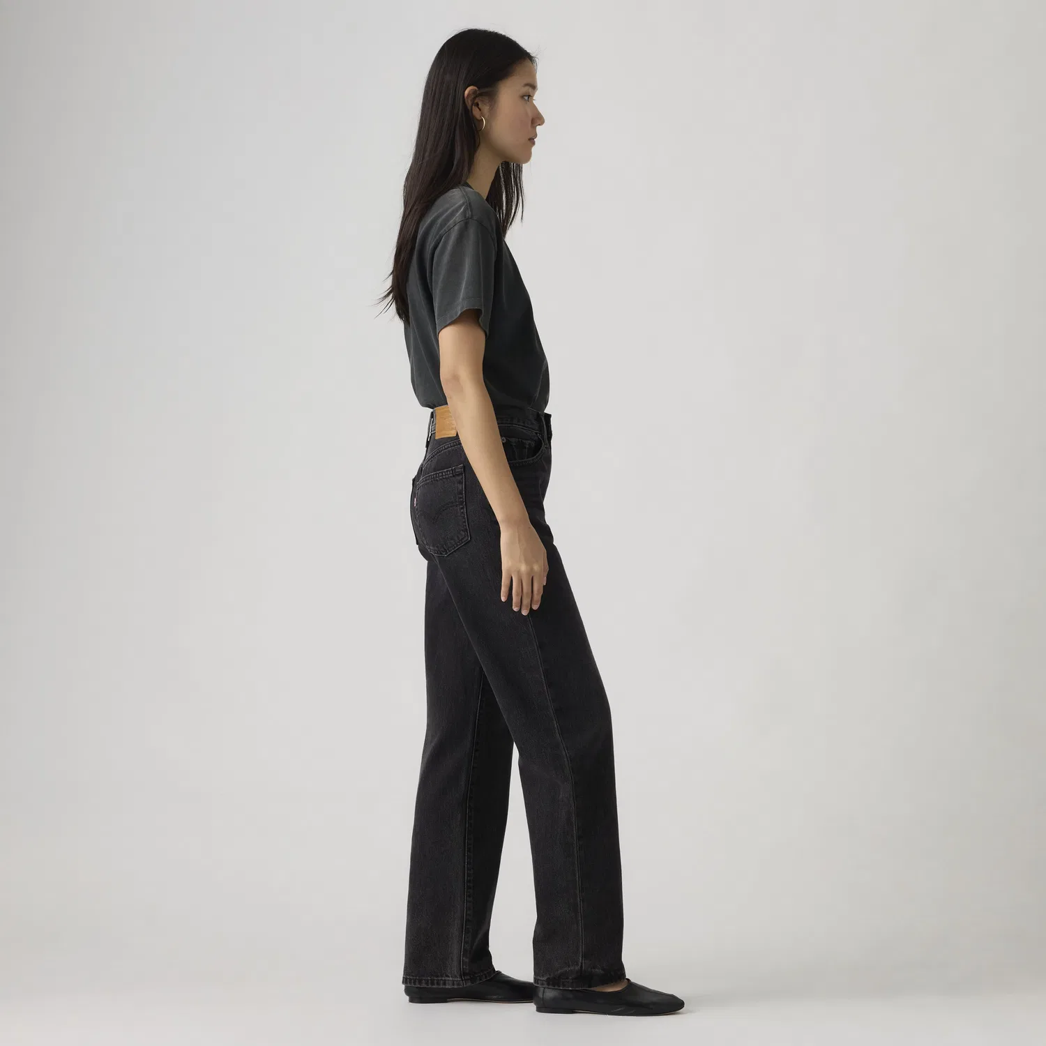 Простые джинсы для женщин от Easy Dad Levi's, Black — фото 4