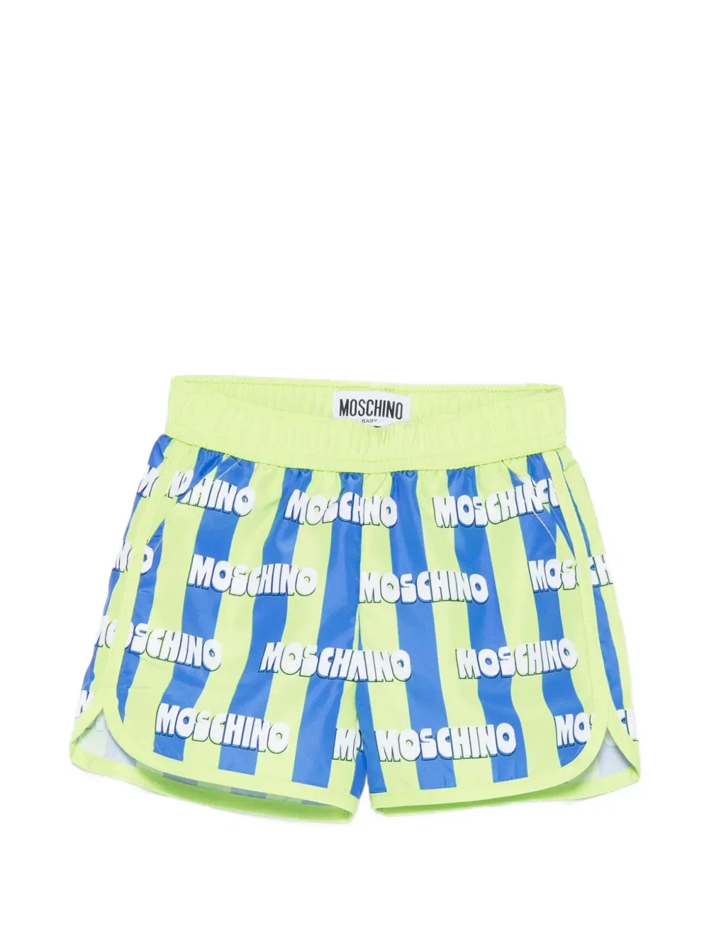 Плавки в полоску с логотипом Moschino Kids, зеленый