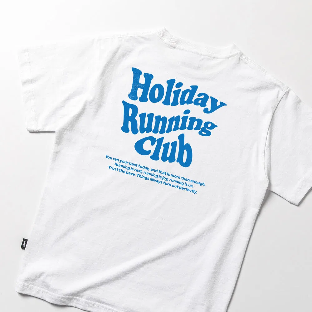 Детская футболка с короткими рукавами Holiday Running Club белая от Splash Code — фото 3