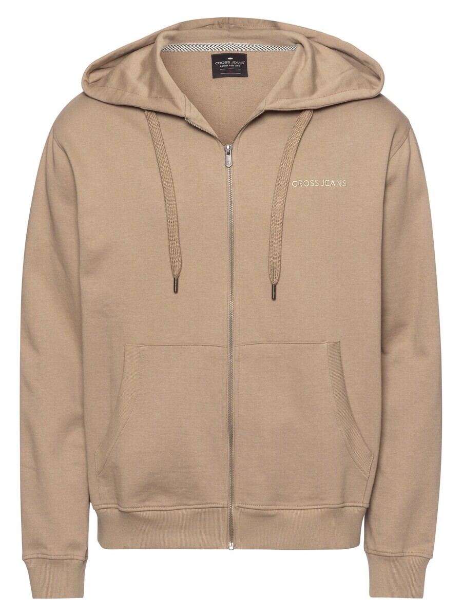 

Толстовка с капюшоном на молнии CROSS JEANS Zip-Up Hoodie, темно-бежевый
