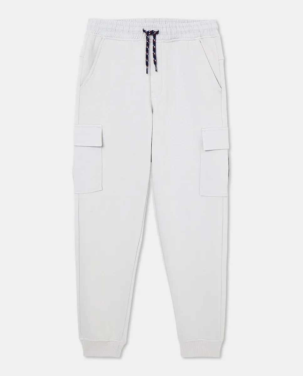 

Детские флисовые карго-штаны с контрастной тканью Kids El Corte Inglés, светло-серый