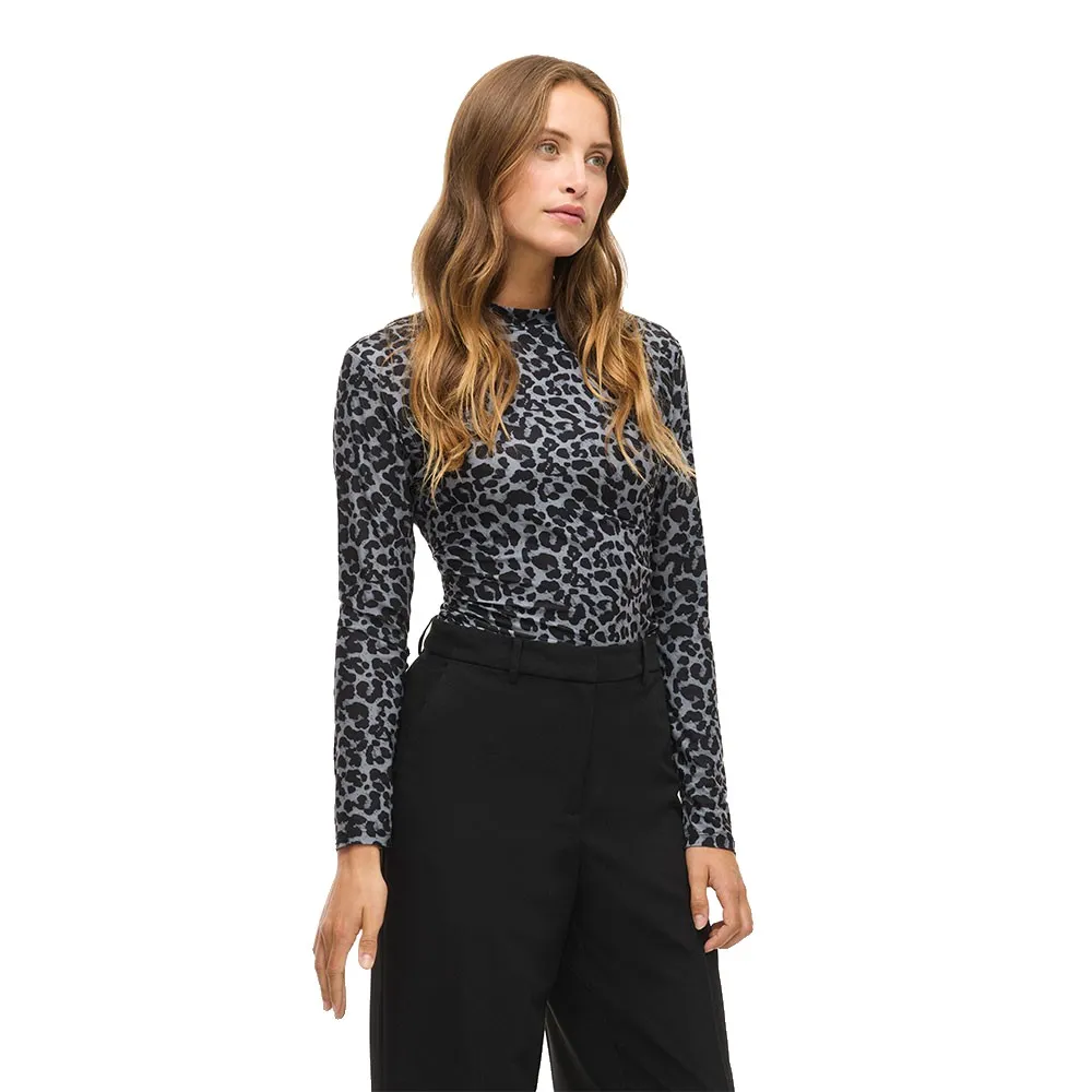 

Футболка Vila Leoa long sleeve high neck, серый