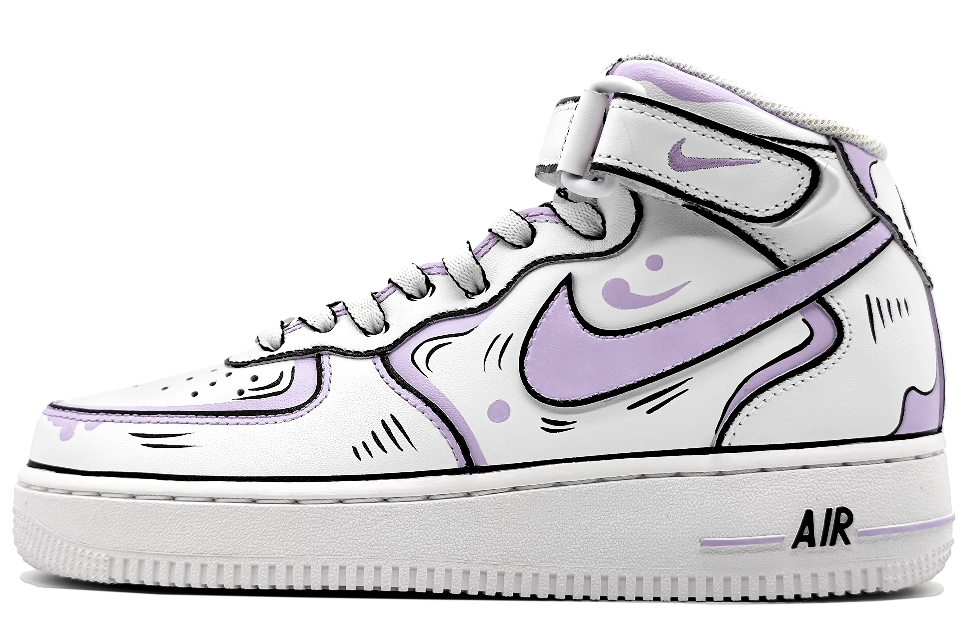 

Кроссовки Nike Air Force 1 Skateboard Shoes Men Mid-Top Purple White/Black