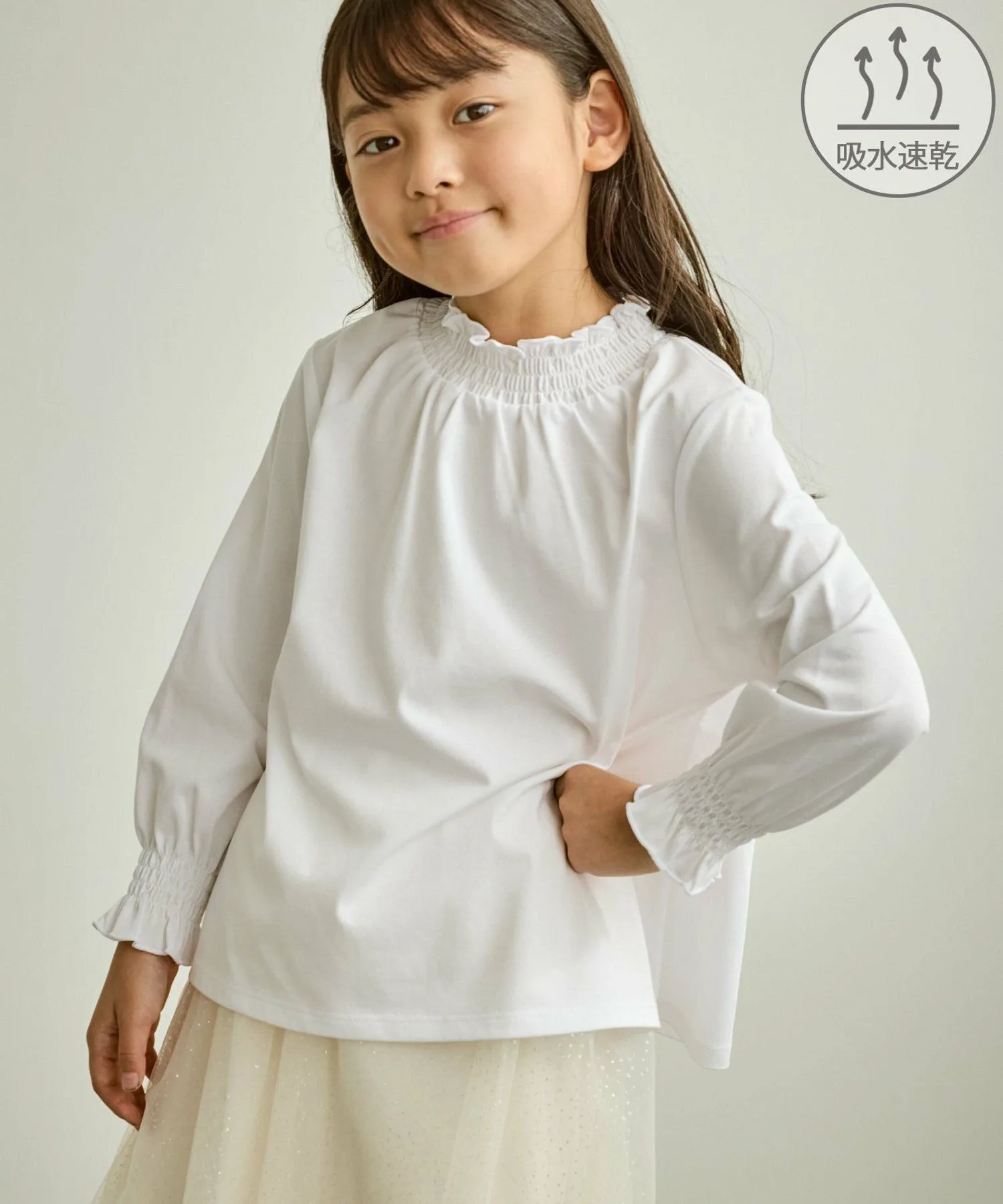 Топ с оборками и сборками/Подходит для торжественных мероприятий ROPE' PICNIC KIDS, Off-white (15)