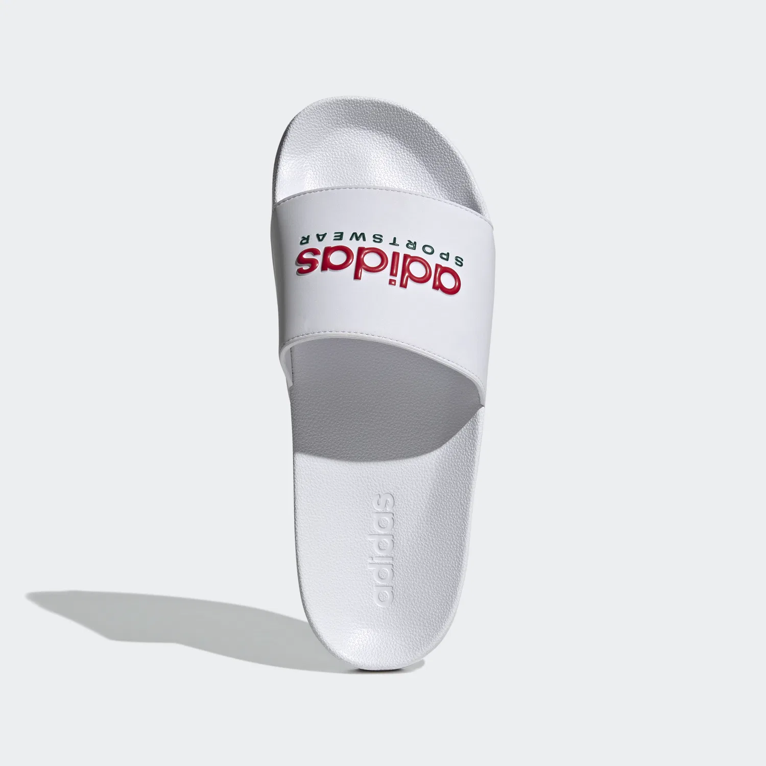 Мужские шлёпанцы Adidas Adilette Shower белые с зелёным